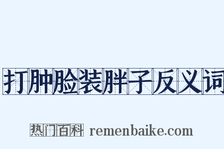 打肿脸装胖子反义词是什么意思的图片